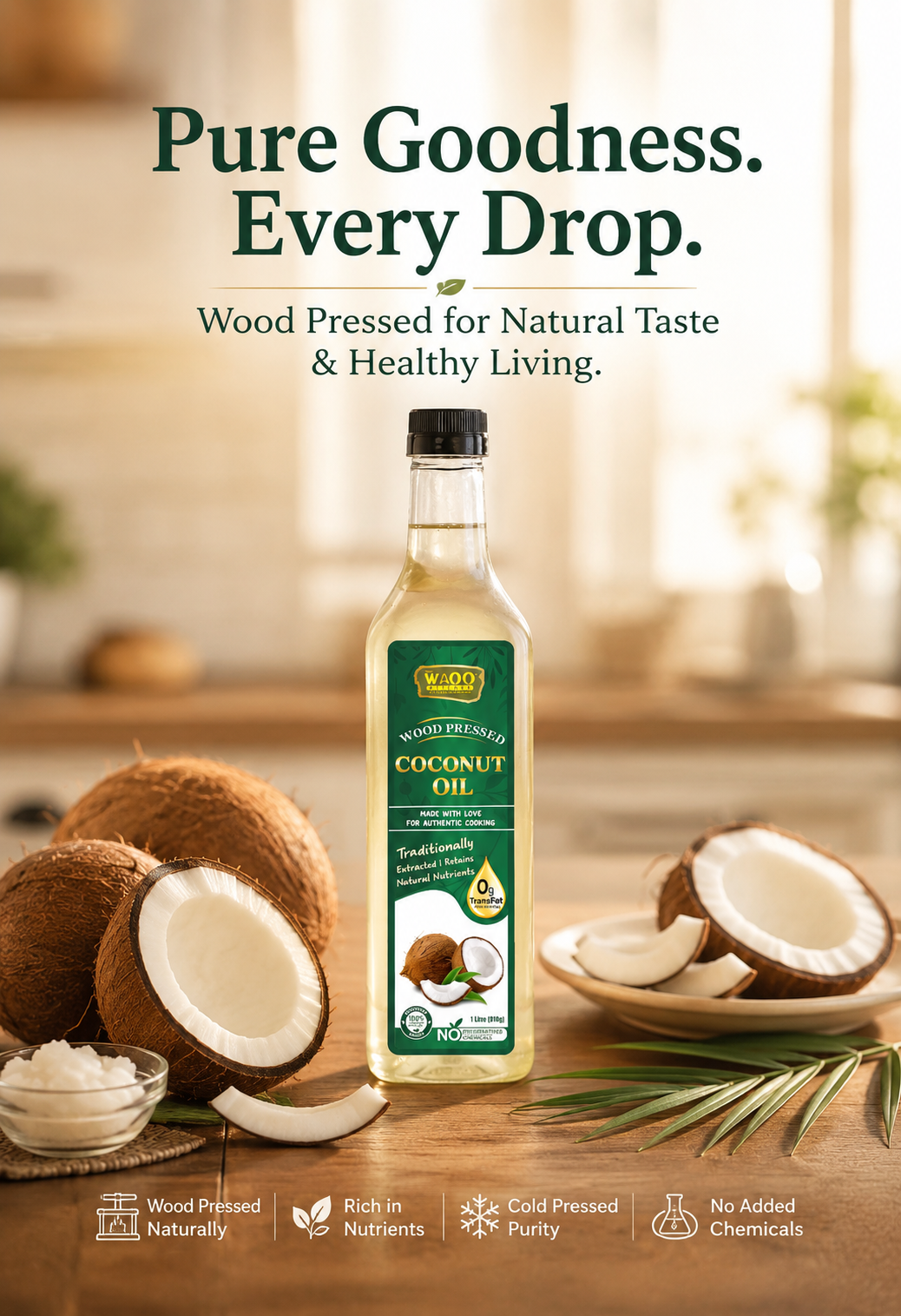 Wood Pressed Coconut Oil Combo Pack Of 2 - Image 3