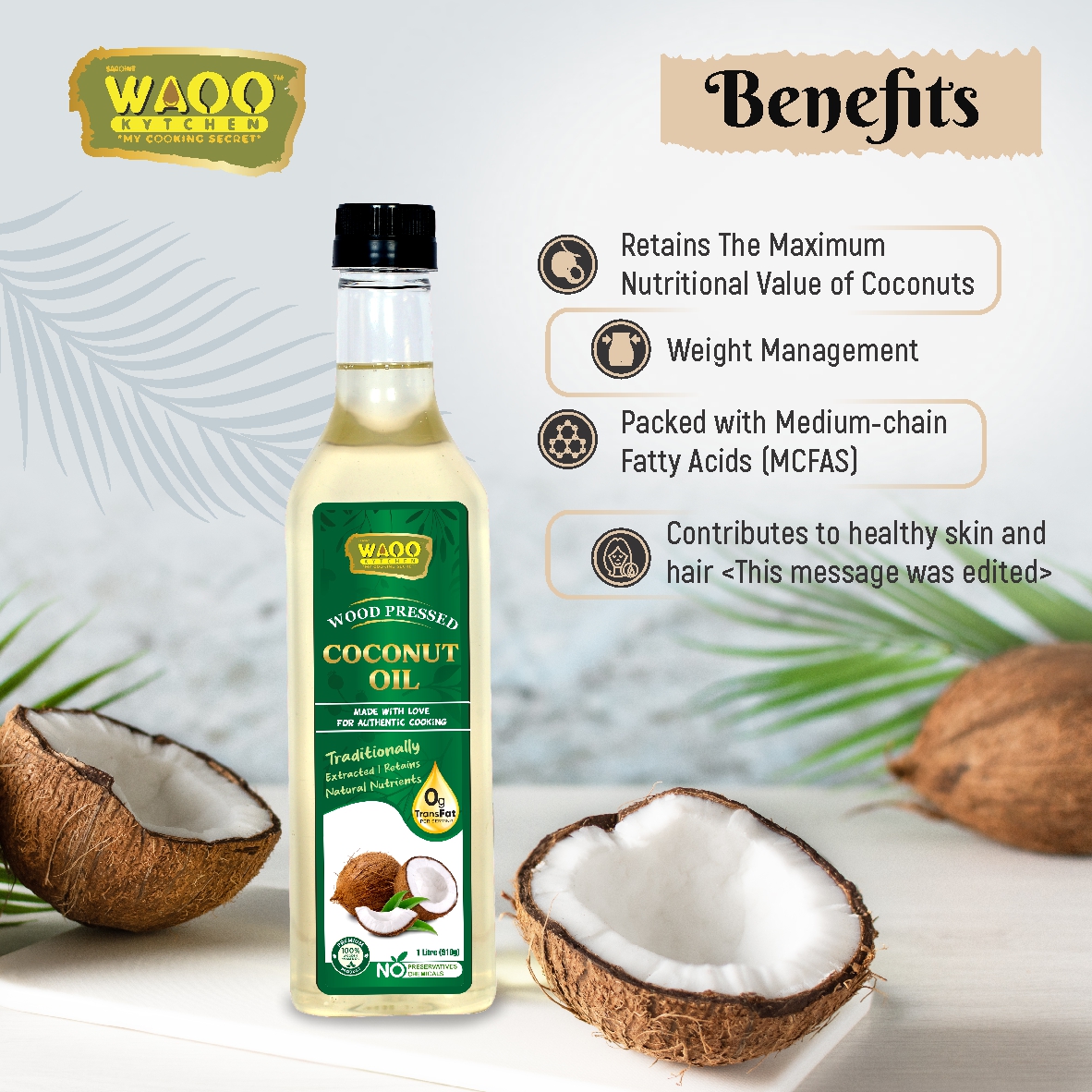 Wood Pressed Coconut Oil Combo Pack Of 2 - Image 4